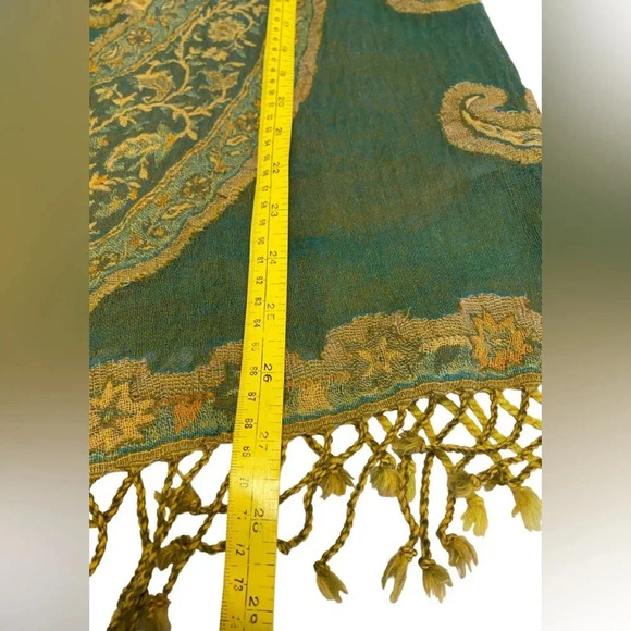 Soft Surroundings Womens Vest Topper Sleeveless Cardigan Wool Green Gold - Picture 9 of 9